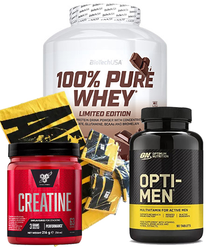 PROMO STACK BIOTECH USA WHEY 2 KG + OPTI MEN  + CREATINE + TOWEL